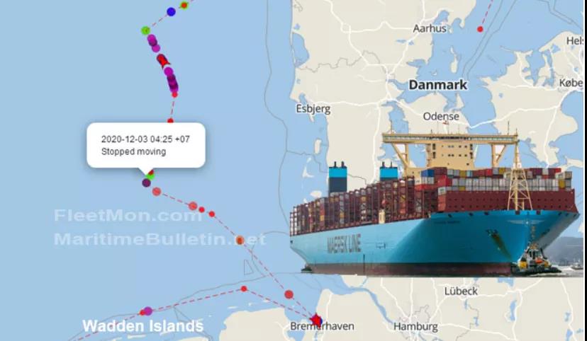 又雙叒200個(gè)集裝箱落水！曾掛靠上海、寧波、鹽田等國(guó)內(nèi)多個(gè)港口，馬士基旗下大型集裝箱船