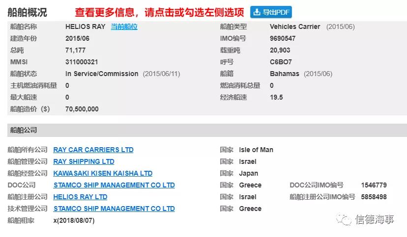 阿曼灣，一艘大型汽車運輸船遭遇炸彈襲擊