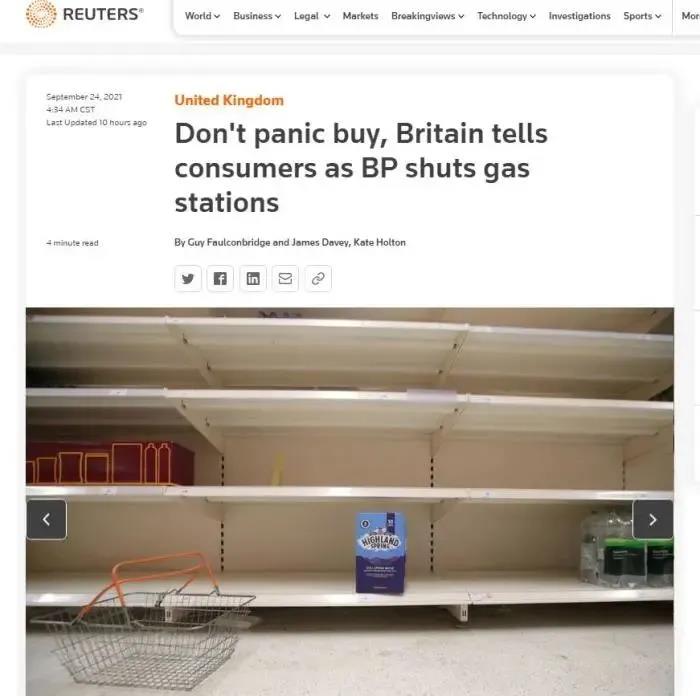 供應(yīng)鏈危機：美國限購、英國貨架被搶空，卡車司機缺口達9萬人